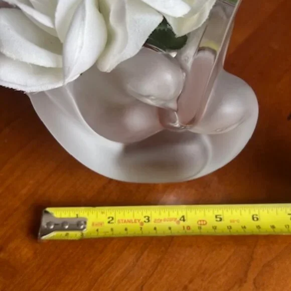 VINTAGE Lalique France Crystal Vase Figurine Frosted Glass Sylvie Doves - Picture 14 of 15